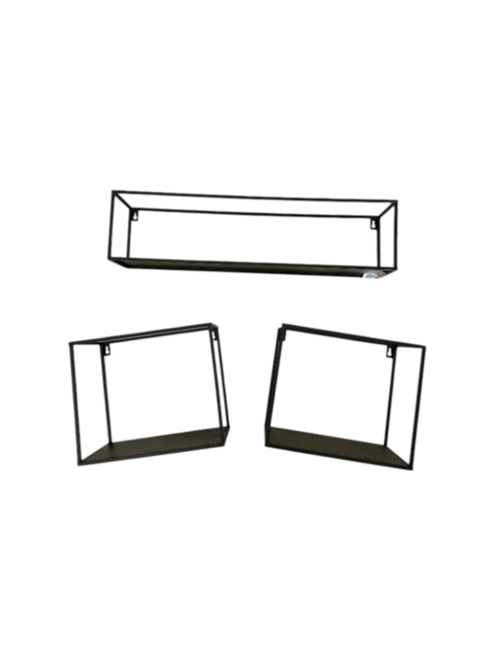 3 Piece Iron Bracket Shelf Black Metal Wall Display Shelves - Picture 3 of 10
